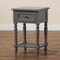 Baxton Studio Sheldon Vintage Grey Finished Wood 1-Drawer Nightstand 191-11950-ZORO - alternate 3
